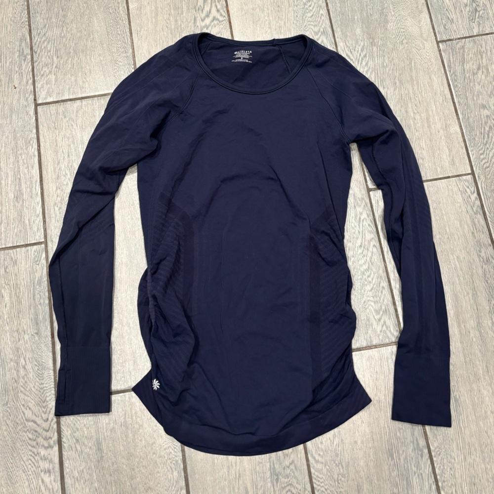 ATHLETA Speedlight Ruched Athletic LS Top Size Small